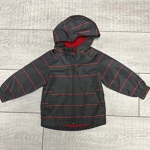 Circo Striped Black and Red Hooded Jacket